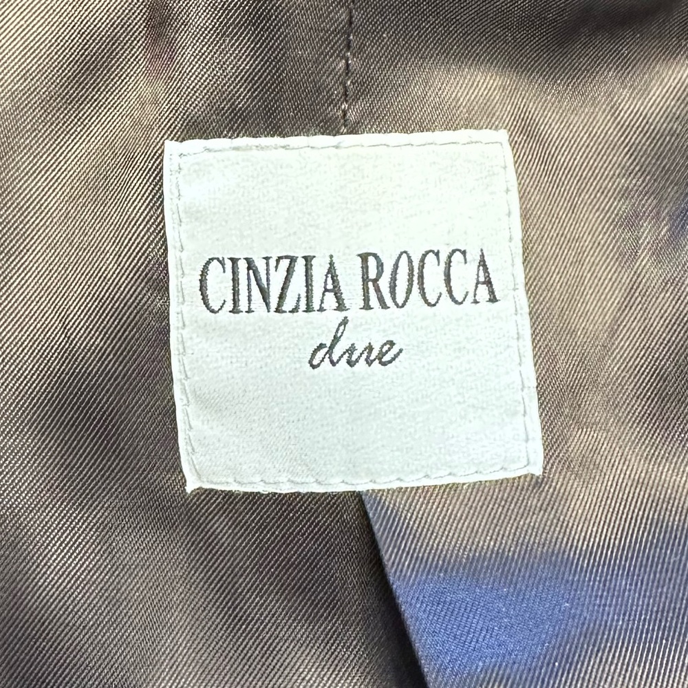 Cinzia Rocca Due Wool Angora Coat Brown Italian Designer A-Line Coat Size 12 - Picture 3 of 11